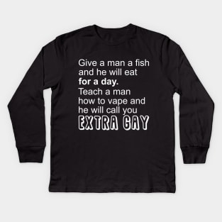 Give a man a fish Kids Long Sleeve T-Shirt